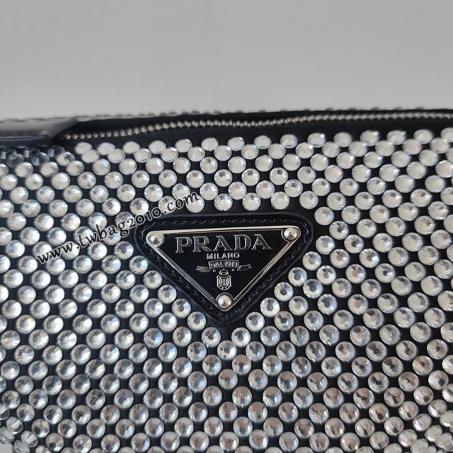 Prada專櫃新品三合一水晶三角包 1BH190 普拉達手提肩背斜款三用女包 csp1024